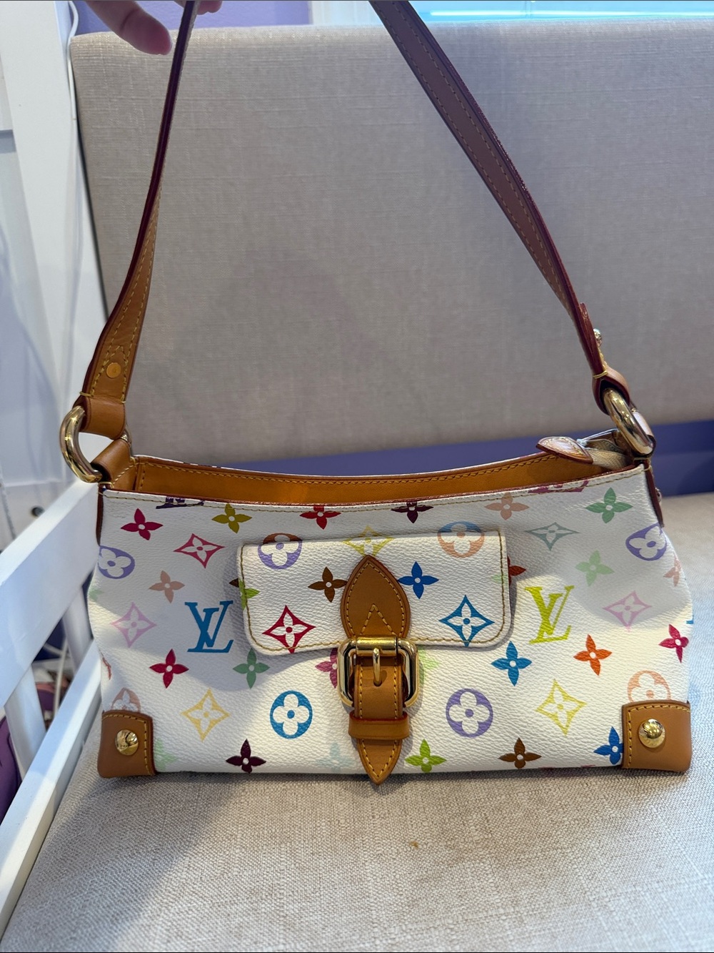 Louis Vuitton ELIZA White Multicolor Murakami shoulder bag